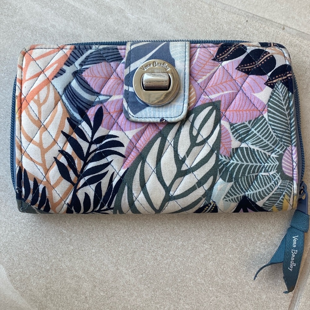 Vera Bradley pink  Floral Design turn lock wallet